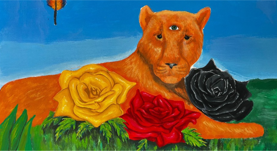 <p>”En mi dibujo incluí una leona, porque para mí representa la fuerza, la inteligencia y la independencia que pueden tener las mujeres, pero también esa capacidad de ver más allá, de tener visión. Junto a ella dibujé tres rosas que simbolizan las etapas de la vida: la niñez, la juventud (que es donde estoy ahora) y la vejez. Es como un recordatorio de que todo hace parte del mismo camino y que cada etapa tiene su valor”.</p><p>Sol Estefany Arias Poveda, 16 años.</p>