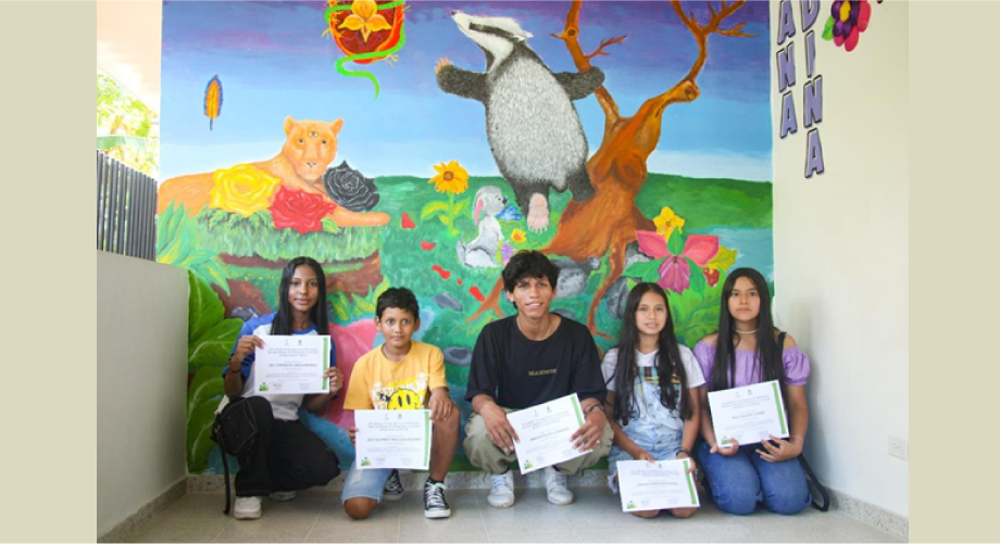 <p>¡Nuestras y nuestros artistas!</p><p>Arina Camila Enrriquez Palma, José Matias Macuase Alvares, Andrés Felipe Londoño, Daly Salome Muñoz, Sol Estefany Arias Poveda.</p>